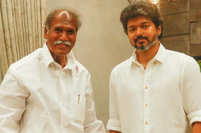 N. Rangaswamy with actor Vijay