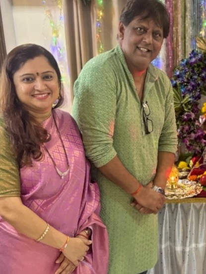 Nilesh Bhatt with his wife