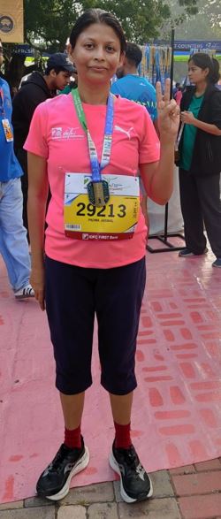 Padma Jaiswal during a marathon