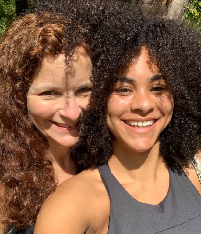 Raina Morris with her mother