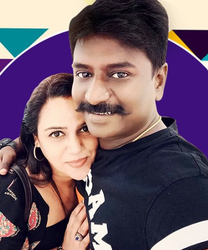 Rajmohan Arumugam with his wife