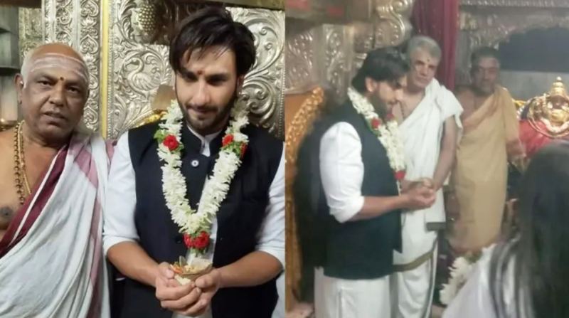 Ranveer Singh offering prayers at the Chamundeshwari Temple