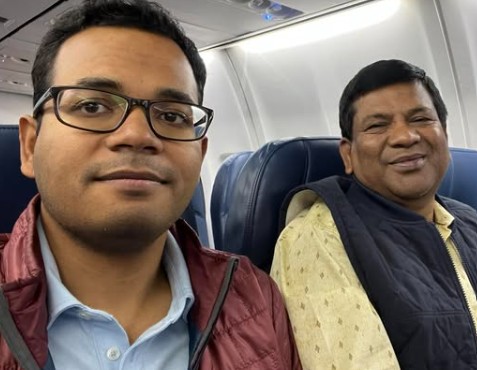 Rathindra Bose with his son