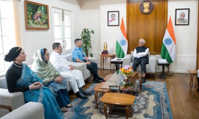 Rizwan Malik with his parents and wife at Governer's officer in Manipur