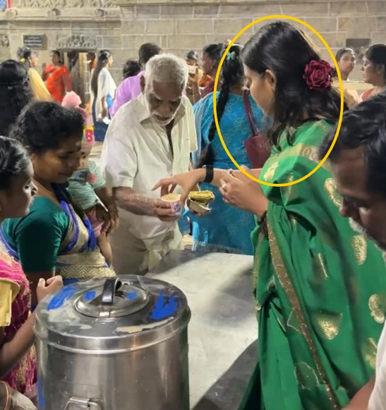 S. Keerthana during a volunteer service