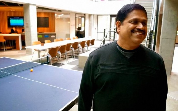 S. Somasegar during a table tennis match