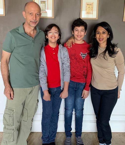 Shama Mohamed with Stefano Pelle and their two sons