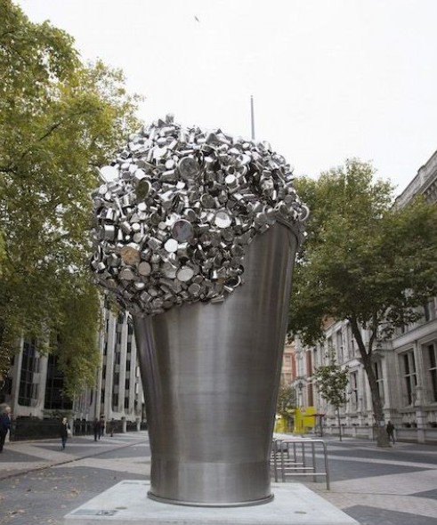 Subodh Gupta's structure When Soak Becomes Spill