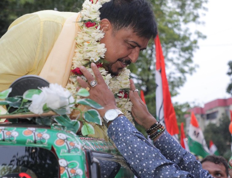 Sujit Bose during a political campaign