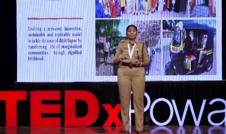 Tejaswi Satpute during a TEDx speech