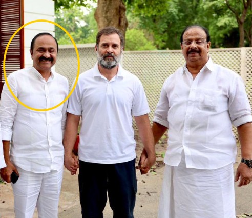 V. D. Satheesan with Rahul Gandhi