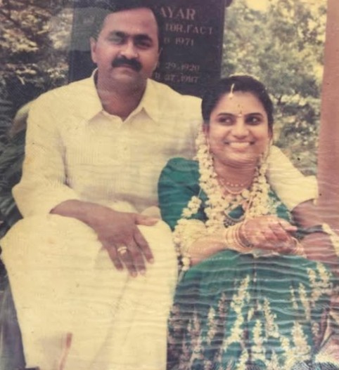 V. D. Satheesan with his wife on their wedding day