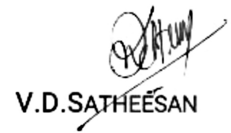 V. D. Satheesan's Signature