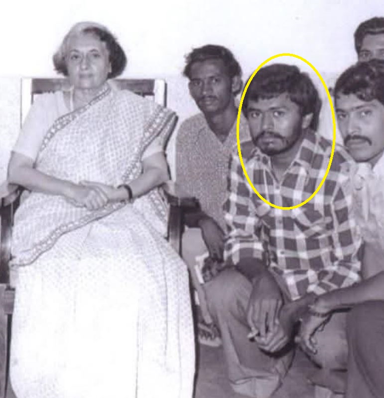 An old picture of B. K. Hariprasad with Indira Gandhi