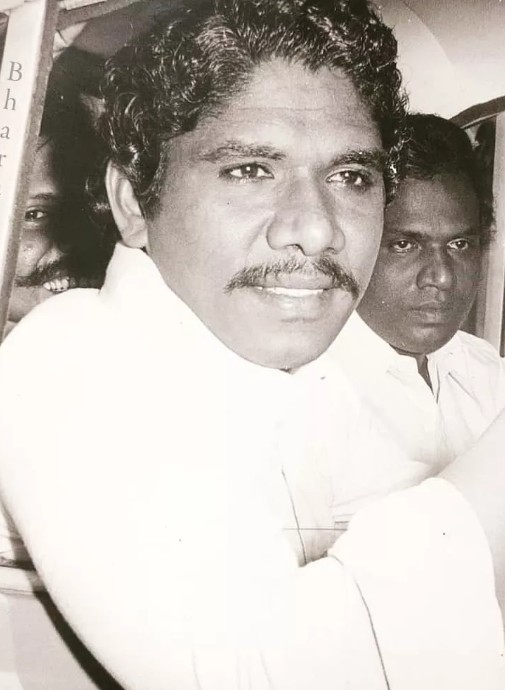 An old picture of Bharathiraja in a still from a film