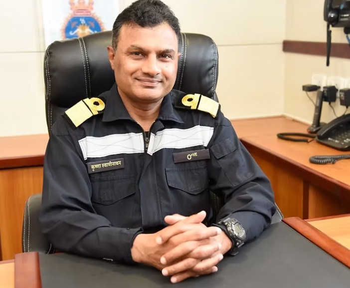 An old picture of Krishna Swaminathan at his office
