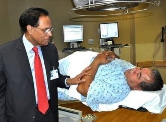 Dattatreyudu Nori while treating a patient