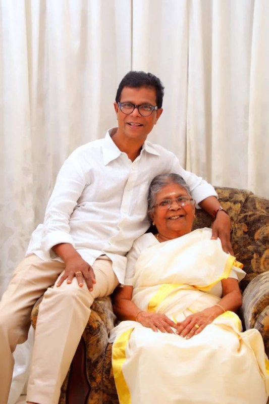 Indrans with his mother