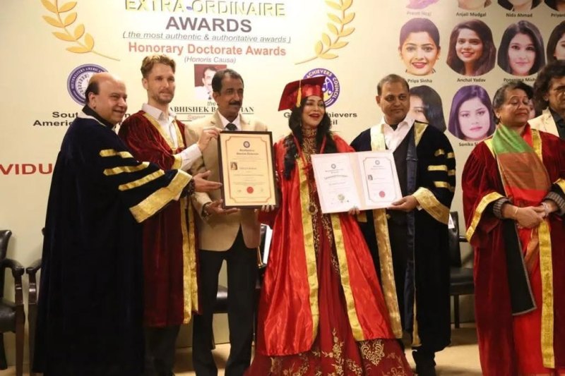 Nikita Rawal being honoured with an Honorary Doctorate