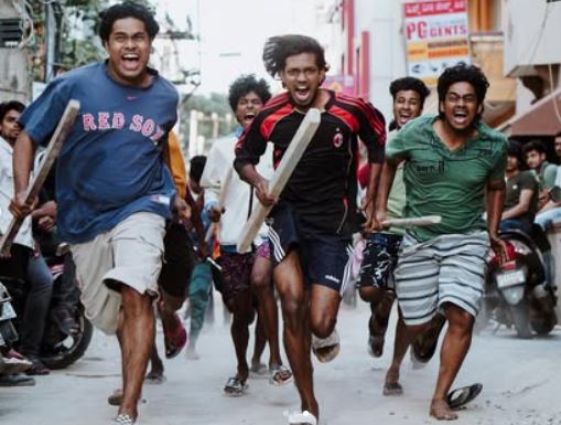 Roshan Shanavas (left) during a scene of Aavesham