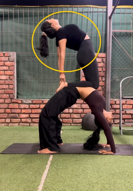 Sanchita Ugale during a yoga session
