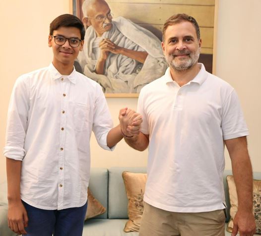 Sarthak Sidhant with Rahul Gandhi