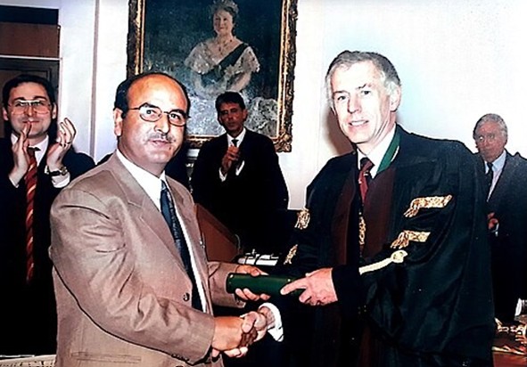 Syed Amin Tabish while receiving FRCP in United Kingdom in 2002