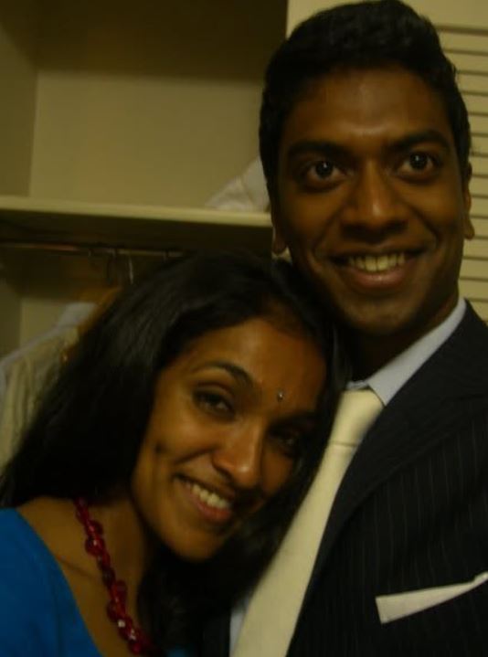 Vali Chandrasekaran with his wife, Nithya Raman