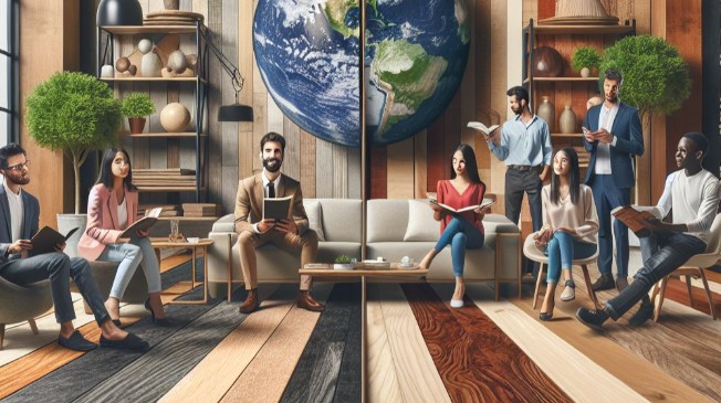 A picture showing wooden flooring with a lower carbon footprint
