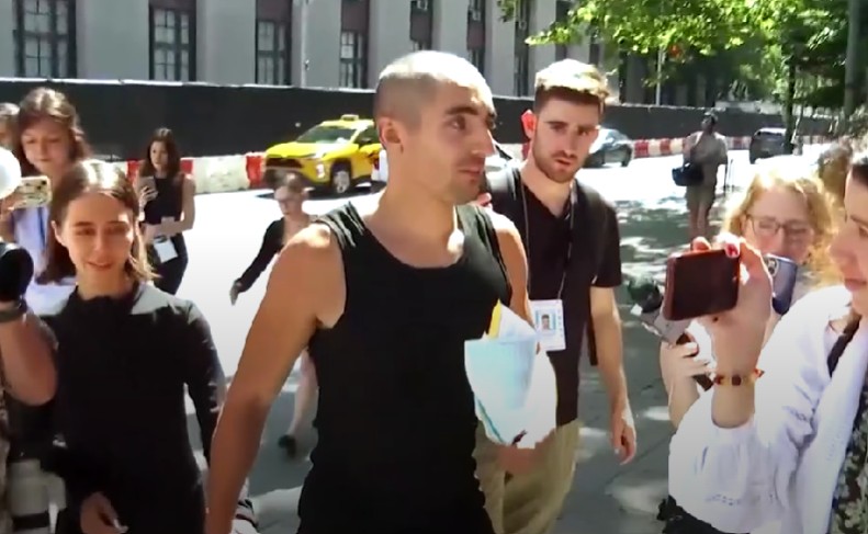 Angela Nikolau and Ivan Beerkus after being arrested