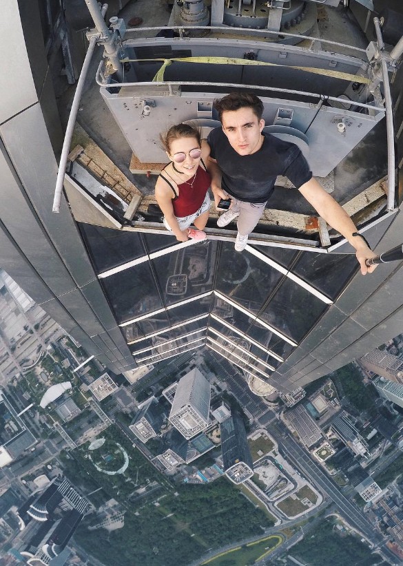 Angela Nikolau at the 599-meter Ping An Finance Centre in Shenzhen, China