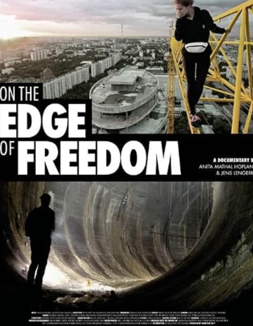 Angela Nikolau on the poster of On the Edge of Freedom