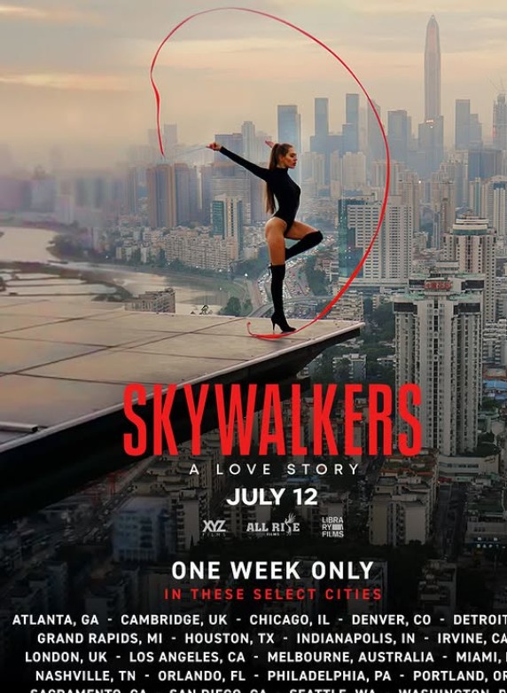 Angela Nikolau on the poster of the documentary Skywalkers A Love Story (2024)