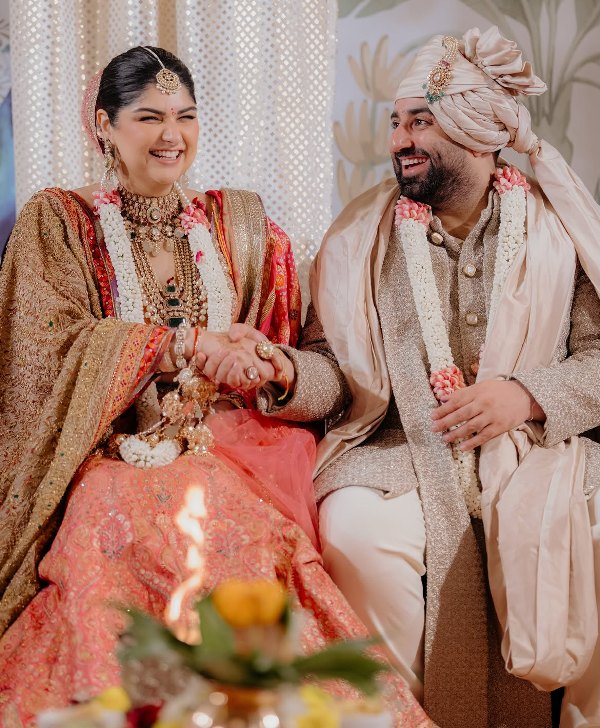 Anshula Kapoor and Rohan Thakkar on their wedding day