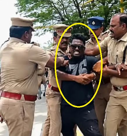 Arivu, when he was detained by the Chennai police while participating in an anti-NEET protest