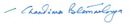 Chandrima Bhattacharya's signature