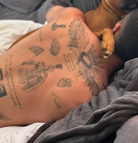 Ferran Torres's back tattoos
