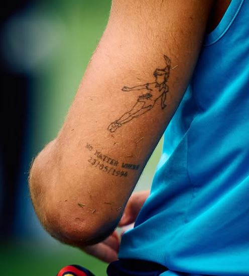 Ferran Torres right upperarm tattoo
