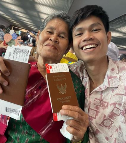 Hlun Solo with his grandmother