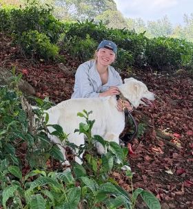 Hyein Kim with her dog