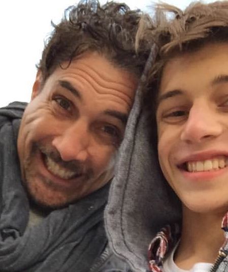Myles Mantzaris with his father