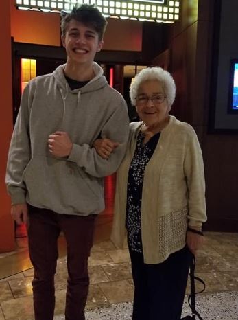 Myles Mantzaris with his maternal grandmother