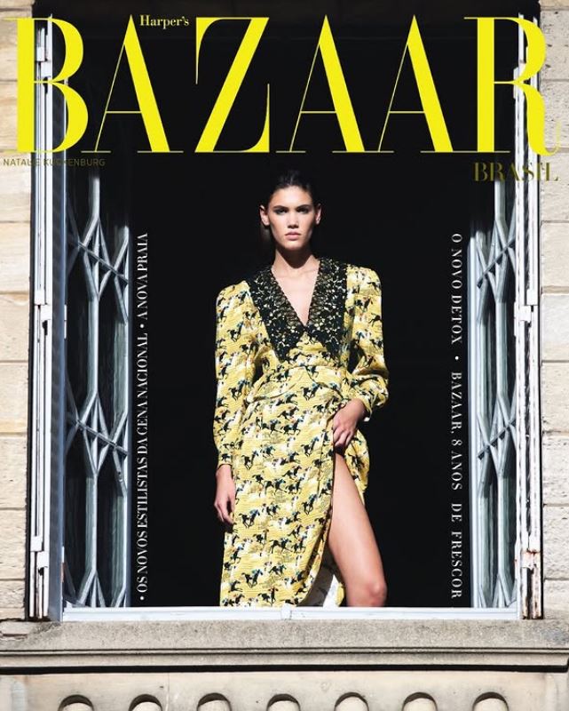 Natalie Kuckenburg on the cover page of Harper's Bazar magazine