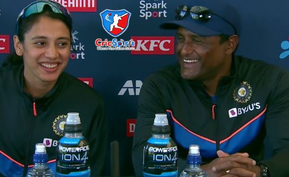 Subhadeep Ghosh with Indian woman cricketer, Smriti Mandhana