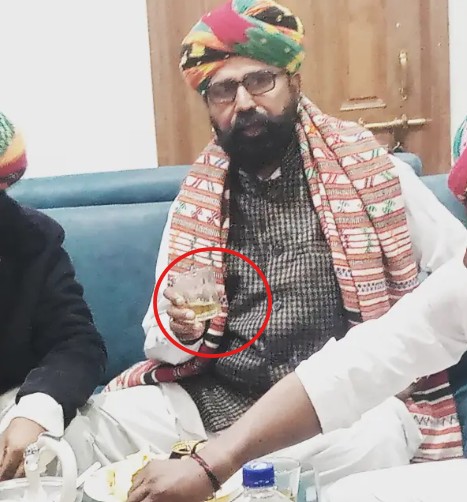 Taga Ram Bheel while enjoying an alcoholic beverage