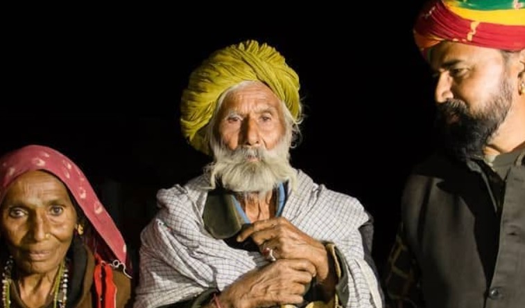 Taga Ram Bheel with his parents