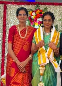 V. Kamakoti's daughter (right) and wife (left)