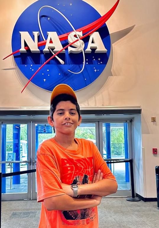 Yudhvir Ahlawat posing infront of NASA office during his vacation in the United States of America (USA)