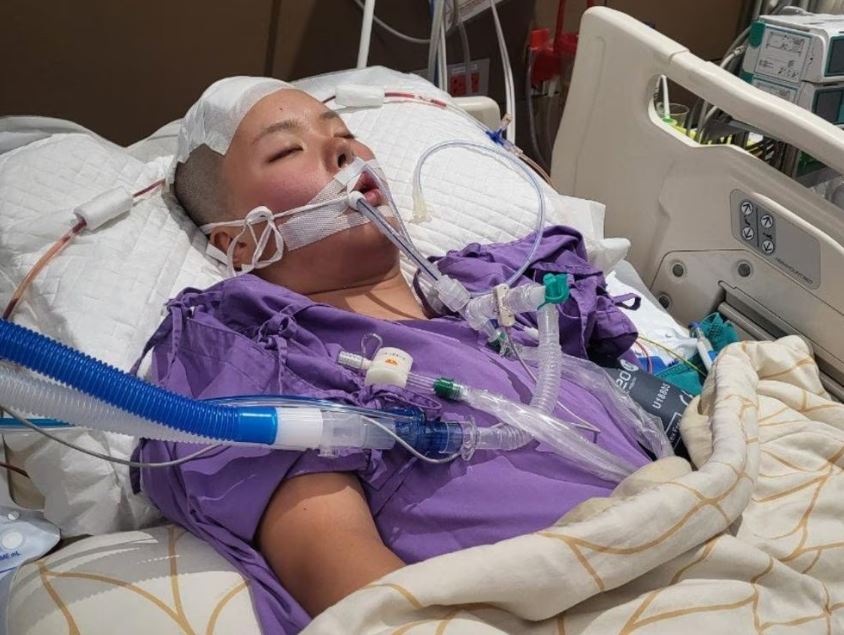 A picture of Jessica Bang when she was in hospital