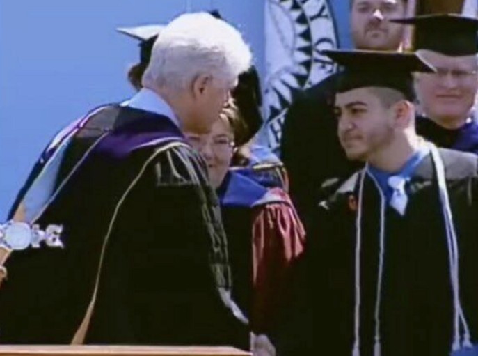 Abdul El-Sayed while meeting Bill Clinton